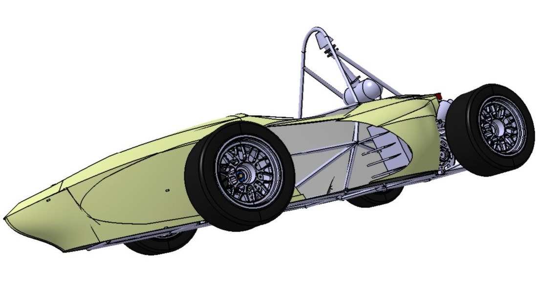 Konstruktionszeichnung Formel 1 Auto