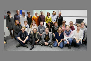 Study Exchange Workshop: Prof. Stefan Nöst, Cornelie Wolf, Dr. Tiina Tervaskanto-Mäentausta, Janne Jussinniemi, Dr. Rose Seifert, Sonja Wangler, Marja Kinisjärvi and third-year nursing students (WAG16B).