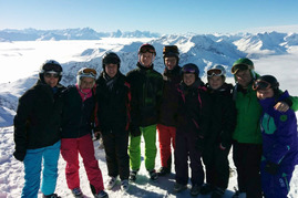 Teilnehmer der Ski- und Snowboardexkursion