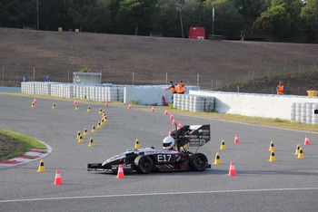 Der eSleek17 bei der Formula Student Spain in Barcelona 2017. Foto: DHBW Engineering