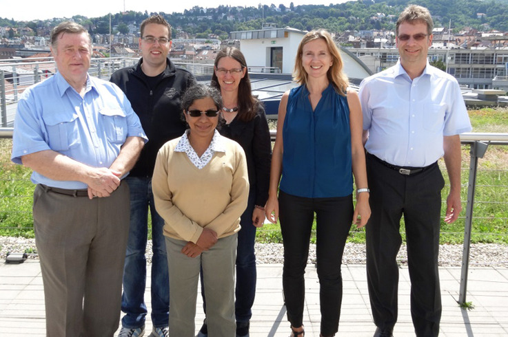 Das Projektteam: Bill Davey, Manuel Zwicker, Prof.  Nilmini Wickramasinghe, Katrin Heeskens, Prof. Anke Simon, Prof. Jürgen Seitz (v.l.n.r.)