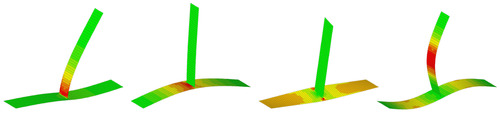 Grafik Schwingformen aus der FE-Simulation (Farbmapping: Dehnungsenergiedichte)