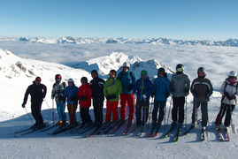 Teilnehmer der Ski- und Snowboardexkursion