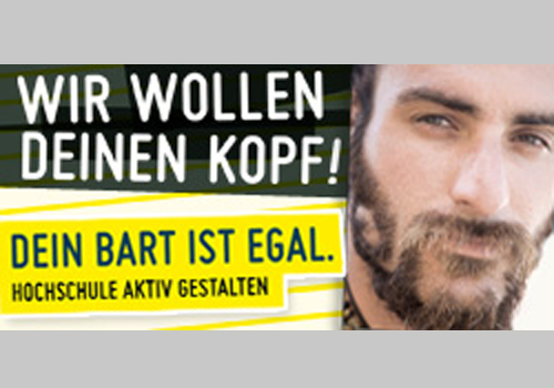 Banner der Initiative "Wir wollen Deinen Kopf!"