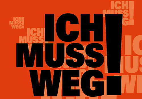 Logo und Motto der Messe: „Ich muss weg“