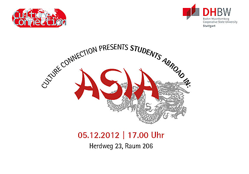 Culture Connection veranstaltet einen Asienabend am 5. Dezember.