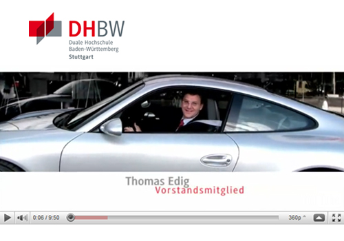 Imagefilm der DHBW Stuttgart - (Szene Thomas Edig, Vorstandsmitglied Porsche)